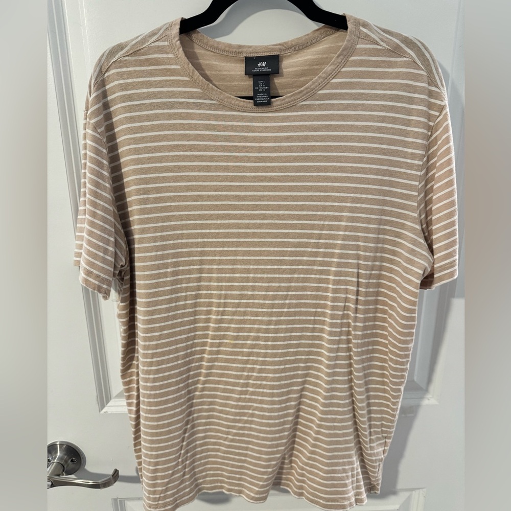 H&M Cream Stripped Tee